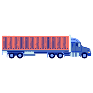 ilustración de un camión transportando carga