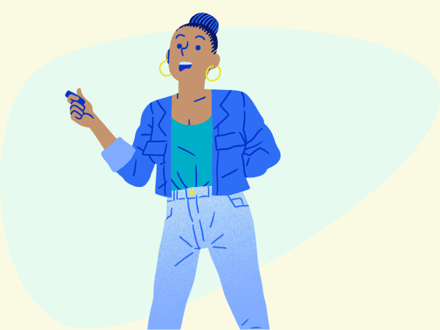 Ilustración de una persona usando su teléfono